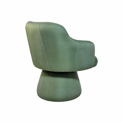 Poltrona Jade Base Cone Giratória Linho Verde - Nexta Casa