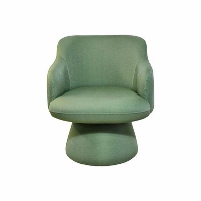 Poltrona Jade Base Cone Giratória Linho Verde - Nexta Casa