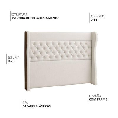 Cabeceira Casal Queen 160 Cm Savana Corano Marrom/linho Cru - Nexta Casa