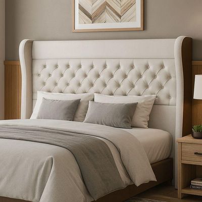 Cabeceira Casal Queen 160 Cm Savana Corano Marrom/linho Cru - Nexta Casa
