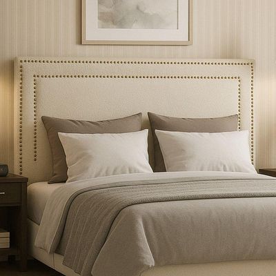 Cabeceira Cama Box Queen 160 Cm London Bouclé Off White - Nexta Casa