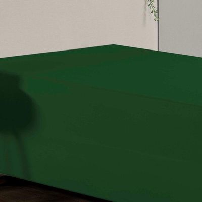 Jogo De Cama Solteiro Nobre 2 Peças Luva De Box 55cm De Altura Malha 100% Algodão - Verde-bandeira