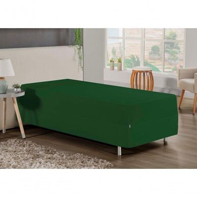 Jogo De Cama Solteiro Nobre 2 Peças Luva De Box 55cm De Altura Malha 100% Algodão - Verde-bandeira