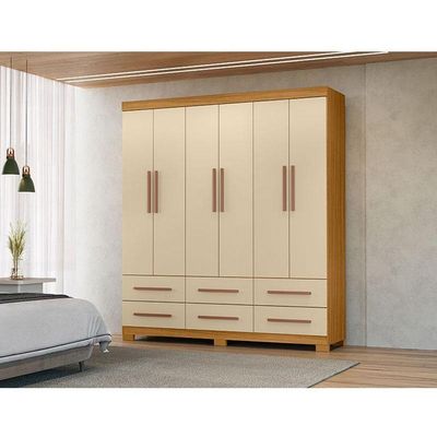 Guarda Roupa Casal New Kansas Carvalho Americano Off White - Incorplac
