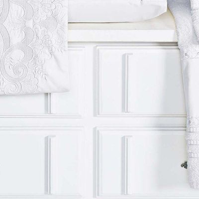 Jogo De Cama Casal Queen Topázio Bordado 04 Peças Percal 200 Fios 100% Algodão - Branco