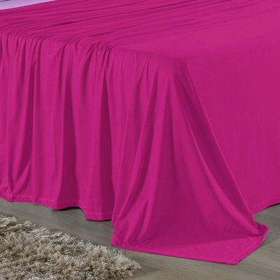 Jogo De Cama Casal Viúva Nobre 4 Peças Malha 100% Algodão - Pink / Lilás
