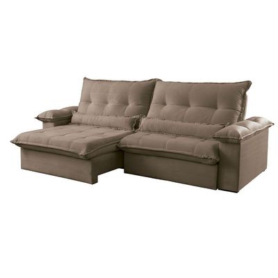 Sofá Vega 02 Módulos De 120cm Br 25cm Meu Sofá Online B016 Veludo Marrom