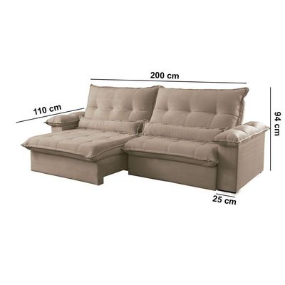 Sofá Vega 02 Módulos De 100cm Br 25cm Meu Sofá Online A226 Linho Bege