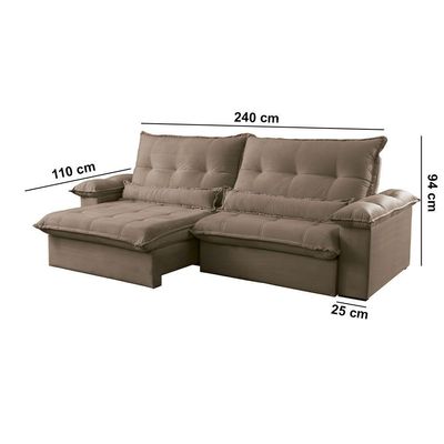 Sofá Vega 02 Módulos De 120cm Br 25cm Meu Sofá Online B016 Veludo Marrom