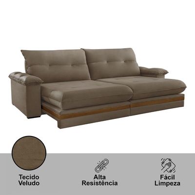 Sofá Avalon 02 Módulos De 90cm Br25cm Meu Sofá Online B016 Veludo Marrom