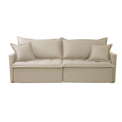 Sofá Cama Flora 02 Módulos De 90cm Br 15cm Meu Sofá Online A294 Linho Creme