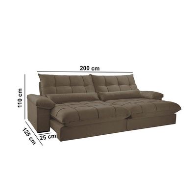Sofá Liz 02 Módulos De 100cm Br 25cm Meu Sofá Online B016 Veludo Marrom