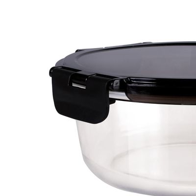 Pote Refratário Redondo com Tampa Preta 950ml