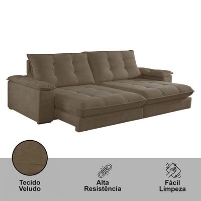 Sofá Dublin 02 Módulos De 90cm Br25cm Meu Sofá Online B016 Veludo Marrom