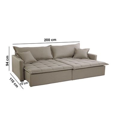 Sofá Cama Flora 02 Módulos De 100cm Br 15cm Meu Sofá Online B002 Veludo Capuccino