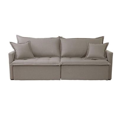Sofá Cama Flora 02 Módulos De 100cm Br 15cm Meu Sofá Online B002 Veludo Capuccino
