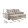 Sofá 5 Lugares Retrátil 290cm Reclinável Molas Bonel M-191 Creme
