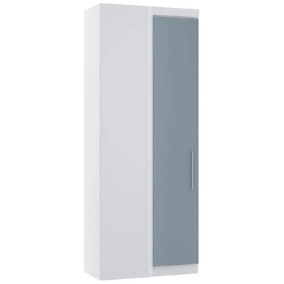 Guarda Roupa Canto Reto 90cm Com 1 Porta Taiga Branco/grey L01 - Mpozenato