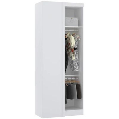 Guarda Roupa Canto Reto 90cm Com 1 Porta Taiga Branco/grey L01 - Mpozenato