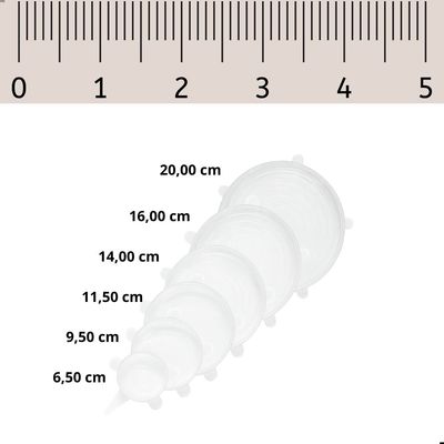 Kit 6 Tampas Silicone Universal Pote Panela Forma Reutilizável Elástico