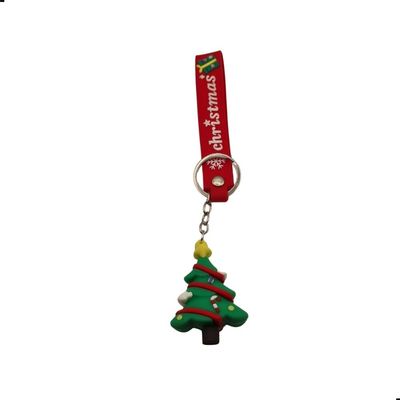 Chaveiro Natalino Árvore de Natal em Borracha com Pingente Christmas Presente Decoração