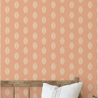 Papel de Parede Folha Moderna Laranja, Vinil Autoadesivo, Revestimento Decorativo Fácil DIY para Quarto, Armários e Salas - S4Sassy 63,5 cm (L) × 304,8 cm (C) / Laranja - Vinil Texturizado