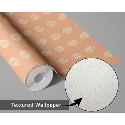 Papel de Parede Folha Moderna Laranja, Vinil Autoadesivo, Revestimento Decorativo Fácil DIY para Quarto, Armários e Salas - S4Sassy 63,5 cm (L) × 304,8 cm (C) / Laranja - Vinil Texturizado