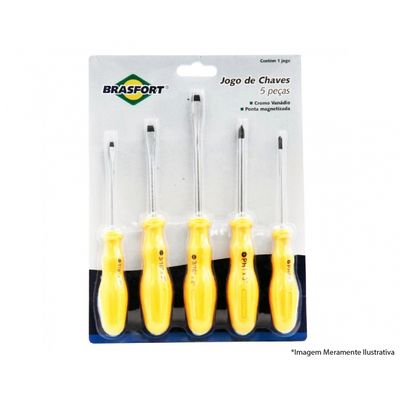 Chave Fenda/Phillips Jogo 5Pcs Cr Vanadium Blister