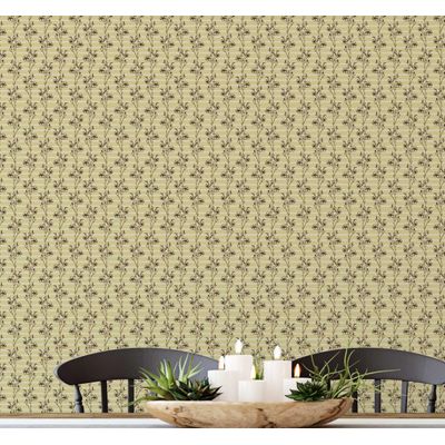 Papel de Parede Autoadesivo Mini Floral Abstrato, Papel Contact Vinílico Impermeável Bege, Removível para Locatários, Quarto/Sala - S4sassy 63,5 cm (L) × 152,4 cm (C) / Bege - Vinil Liso