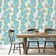 Papel de Parede Autoadesivo Azul Floral com Folhagem, Vinil Impermeável Removível, Para Quarto e Sala de Jantar - S4sassy 63,5 cm (L) × 914,4 cm (C) / Azul - Vinil Liso