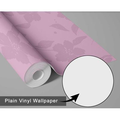Papel de Parede Floral Bege Autocolante Removível, Mural Instantâneo Rosa para Quarto, Banheiro, Lavanderia, Interior do Closet - S4Sassy 63,5 cm (L) × 152,4 cm (C) / Rosa - Vinil Texturizado