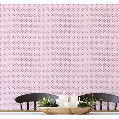 Papel Vinílico Autoadesivo Chic Urbano Mini Corações À Prova d'Água Rosa Removível Para Quartos, Sala e Espaços de Locatários - S4Sassy 63,5 cm (L) × 609,6 cm (C) / Rosa - Vinil Texturizado