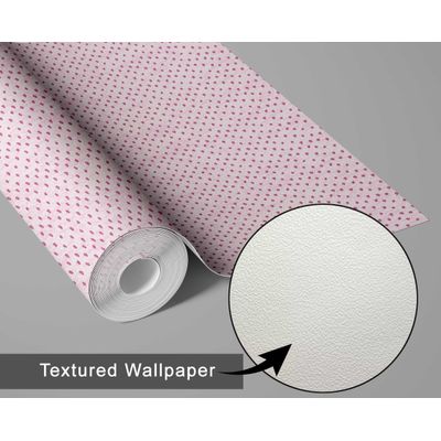 Papel Vinílico Autoadesivo Chic Urbano Mini Corações À Prova d'Água Rosa Removível Para Quartos, Sala e Espaços de Locatários - S4Sassy 63,5 cm (L) × 609,6 cm (C) / Rosa - Vinil Texturizado