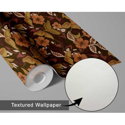 Papel de Parede Autoadesivo Removível Folhas de Outono, Mural Instantâneo Verde para Quarto, Banheiro, Lavanderia, Closet - S4Sassy 63,5 cm (L) × 609,6 cm (C) / Verde - Vinil Texturizado