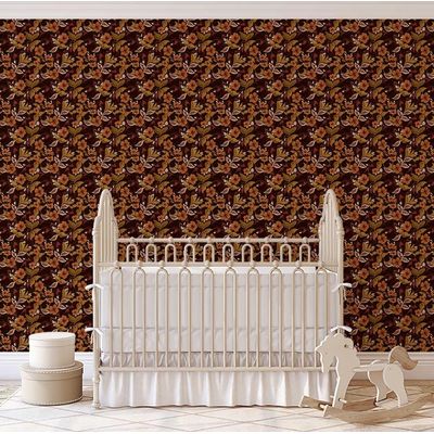 Papel de Parede Autoadesivo Removível Folhas de Outono, Mural Instantâneo Verde para Quarto, Banheiro, Lavanderia, Closet - S4Sassy 63,5 cm (L) × 609,6 cm (C) / Verde - Vinil Texturizado
