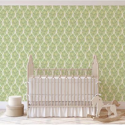 Papel de Parede Folha Gota Verde - Botânico Monocromático, Vinil Autoadesivo, Decoração DIY Fácil para Quarto e Sala - S4Sassy 63,5 cm (L) × 914,4 cm (C) / Verde - Vinil Texturizado