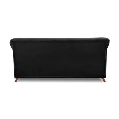 Sofá 2 Lugares Pé De Madeira Julieta 160 Cm Suede Preto S04 - D'rossi