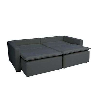 Sofá Cama Tóquio Com Almofadas Soltas 2.20m-chumbo