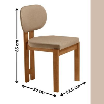 Mesa Portugal Tampo Laminado Barril 6 Cadeiras Nala Moderna Turim/imbuia Nat/cinam. Imbuia