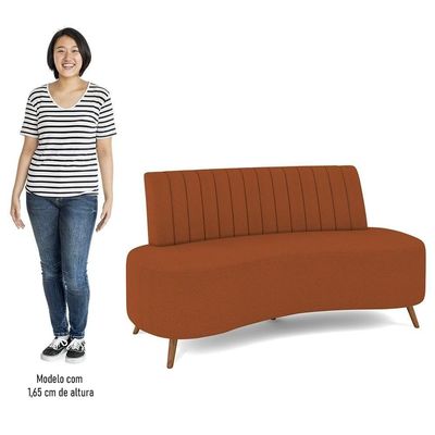Sofá 2 Lugares Para Sala Living 160cm Pés Palito Tamar Z08 Boucle Terracota - Mpozenato