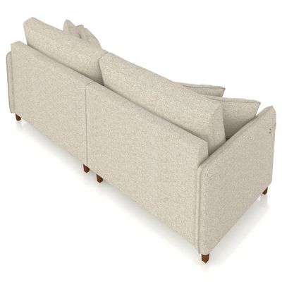 Sofá 4 Lugares Living 252cm Pé Madeira Zoe Linho Cru Z08 - Mpozenato