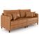 Sofá 3 Lugares Living 232cm Pé Madeira Zoe Sintético Camel Z08 - Mpozenato