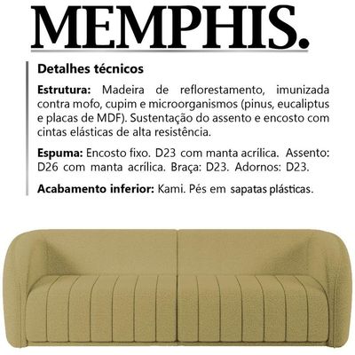 Sofa Decorativo 4 Lugares 332 Cm Memphis Boucle Tce 1002 Moll Tce 1002