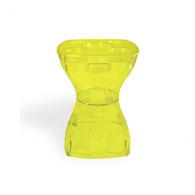 Petisqueira Amarela Translúcida Design Moderno Mesa Lateral Apoio Decorativo Para Piscina Jardim Varanda Sala