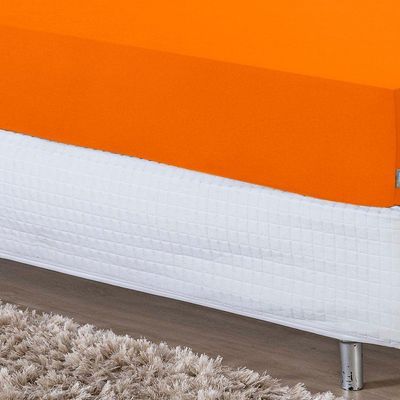 Lençol Com Elástico Solteiro Nobre 1 Peça 30cm De Altura Malha 100% Algodão - Laranja