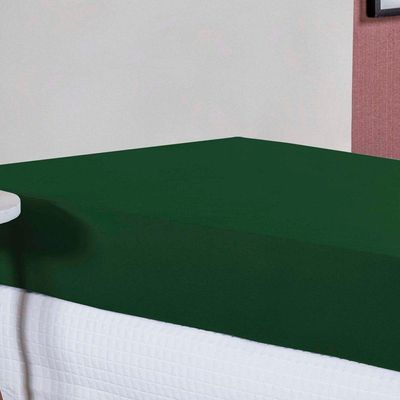 Lençol Com Elástico Solteirão Nobre 1 Peça 30cm De Altura Malha 100% Algodão - Verde-bandeira