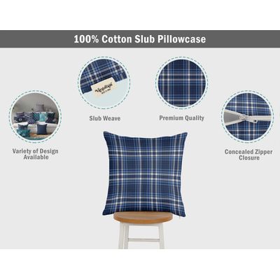 Capas de Almofada Decorativas de Luxo com Estampa Azul - Vargottam 40,64 Cm × 40,64 Cm – Quadrado / Azul
