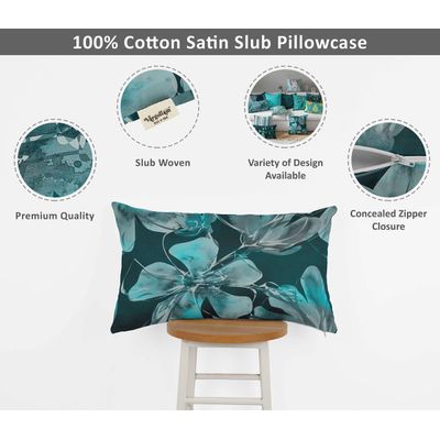 Capas de Travesseiro e Almofada Decorativas Estampadas Tema Azul - Vargottam 30,48 Cm × 50,8 Cm – Retangular / Azul
