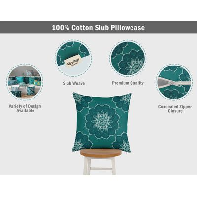 Capas de Almofada Decorativas Estampadas Tema Azul - Vargottam 40,64 Cm × 40,64 Cm – Quadrado / Azul