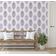 Papel de Parede Vinílico Autoadesivo Folhas Listradas Chic Impermeável Roxo, Removível p/ Quartos, Salas, Locação e Armários - S4Sassy 63,5 cm (L) × 304,8 cm (C) / Roxo - Vinil Texturizado